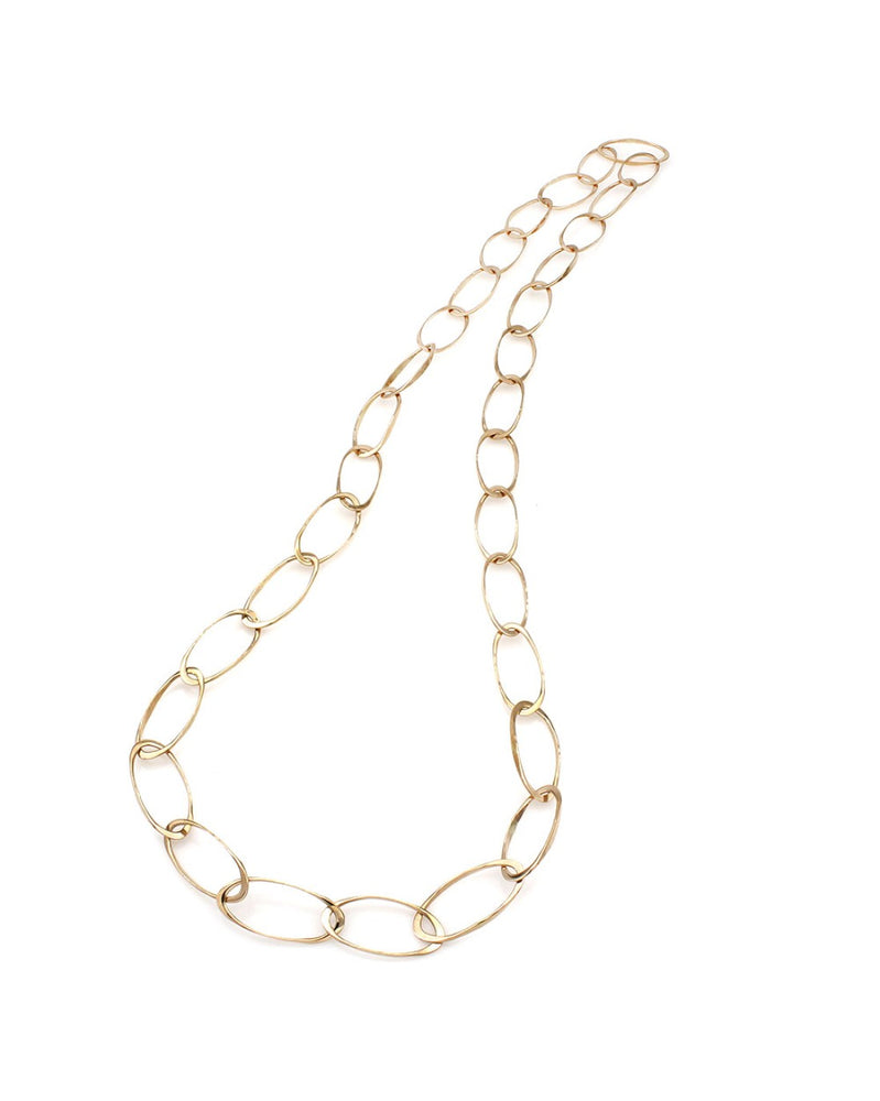 14K Flat Oval Link Necklace