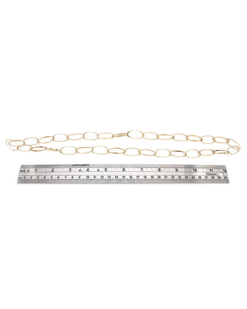 14K Flat Oval Link Necklace