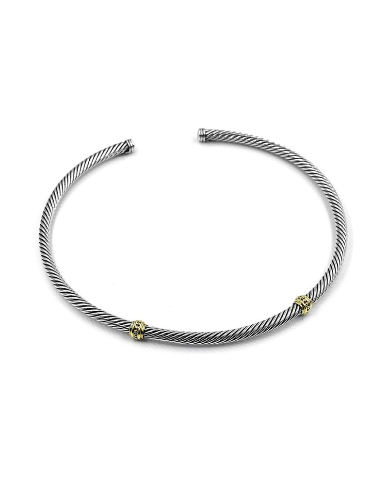 David Yurman Cable Collar Necklace in Silver and Gold