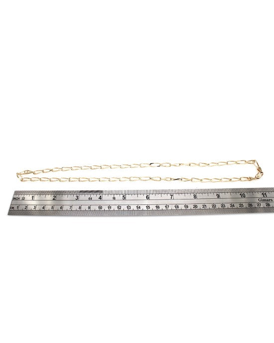 Rectangular Link Necklace in Gold