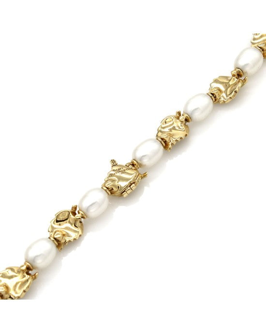 Tiffany Pearl Leaf Necklace in Gold