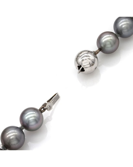 Tahitan Pearl Necklace with Diamond Ball Clasp