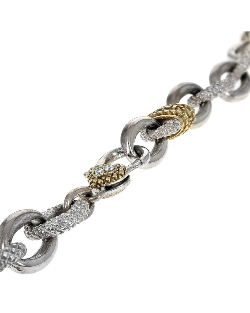 Judith Ripka Chain Necklace in Silver and Gold