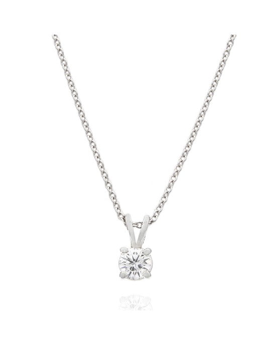 0.42ct Round Diamond Solitaire Drop Necklace