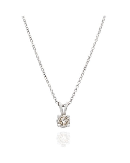 Round Diamond Solitaire Pendant in Gold