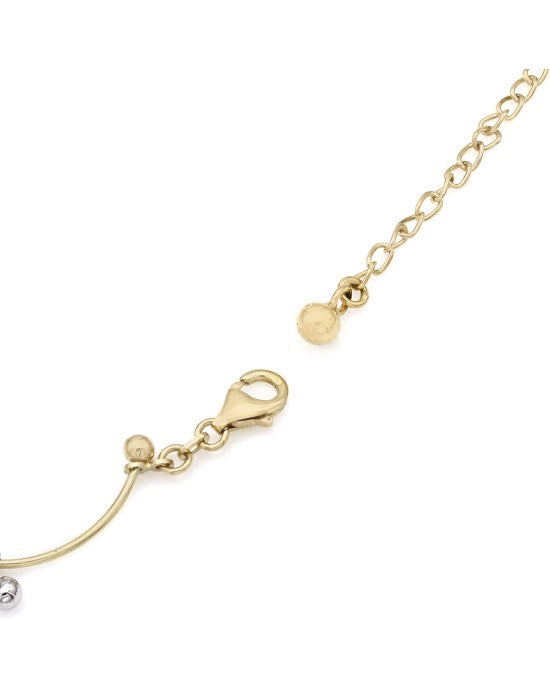 Alternating Bar/Ball Link Choker Necklace