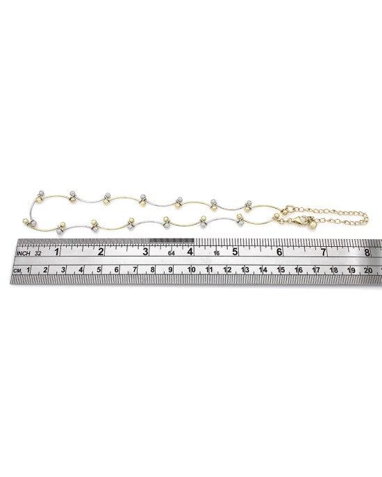 Alternating Bar/Ball Link Choker Necklace