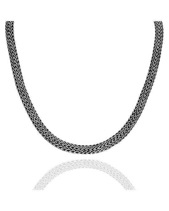 John Hardy Classic Wheat Chain Necklace in Silver and Gold