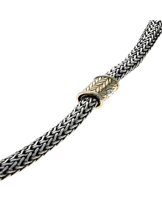 John Hardy Classic Wheat Chain Necklace in Silver and Gold