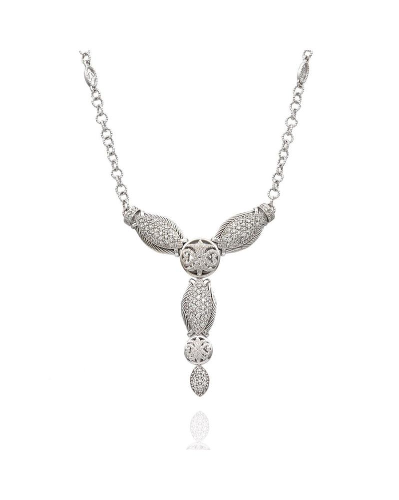 Charriol Diamond Pave Y Drop Necklace