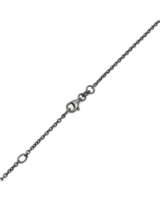 Lika Behar New Moon Necklace with Diamonds in 24k Gold and Oxidized Silver