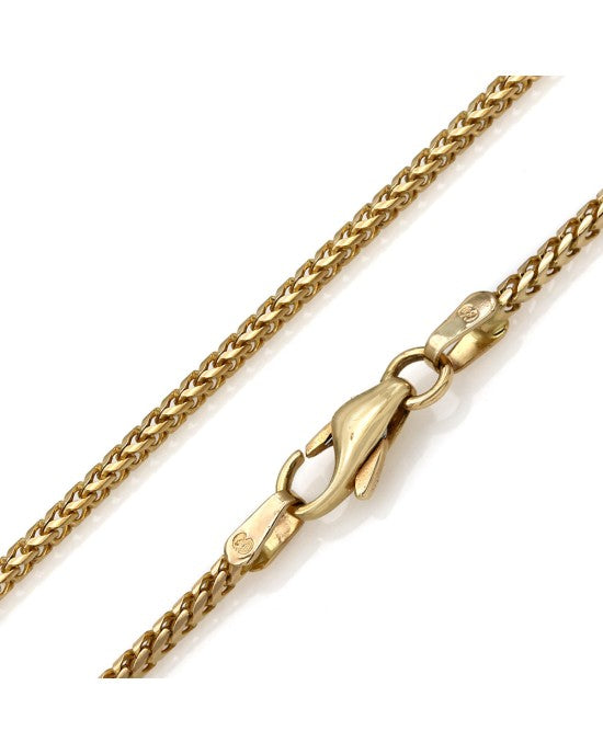 Two Tone Diamond Heart on Wheat Chain Necklace