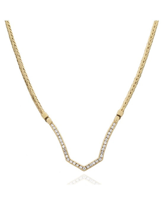 Chevron Diamond Inline Station Necklace