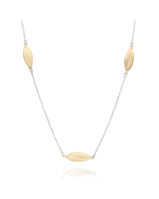 Marquise Shape Bead Station Necklace