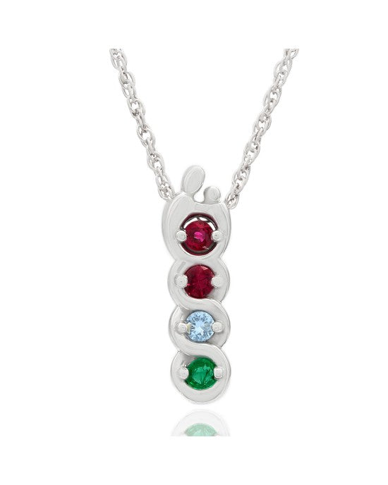 Ruby, Tourmaline, Aquamarine and Emerald Drop Necklace