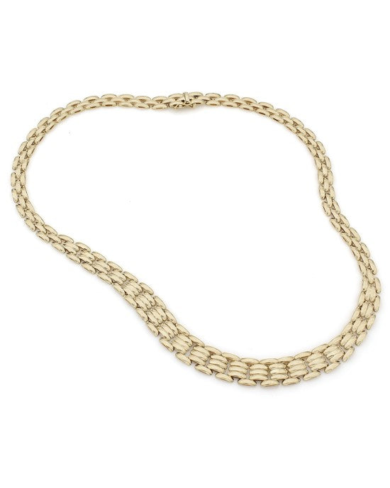 18K Graduated Panther Link Necklace