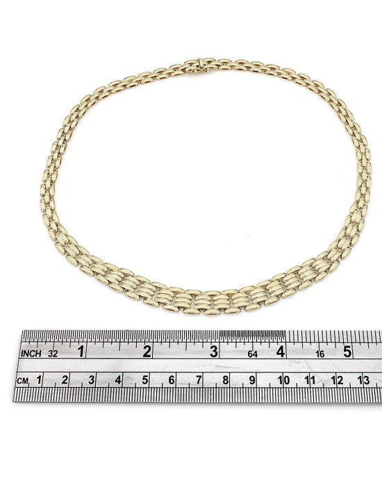 18K Graduated Panther Link Necklace