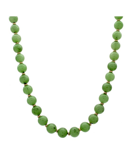 Siberian Nephrite Jade Bead Necklace