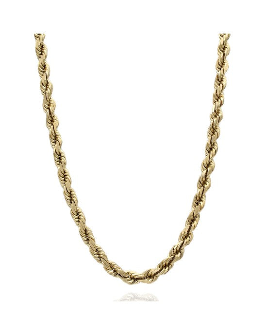 Bright Cut Rope Chain Necklace