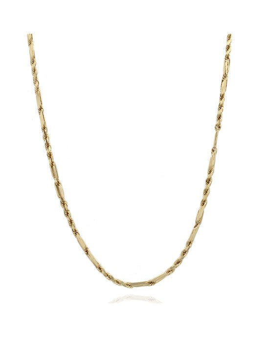 Bright Cut Rope and Oval Link Chain Necklace