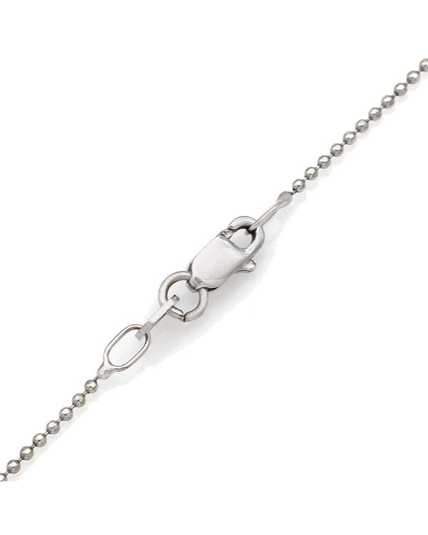 Pave Diamond Swirl Necklace in 14k White Gold