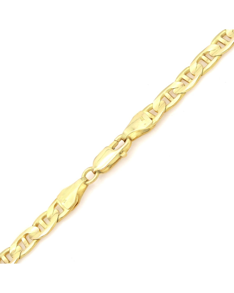 Flat Mariner Link Chain Necklace in Gold