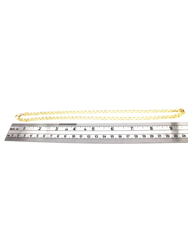 Flat Mariner Link Chain Necklace in Gold