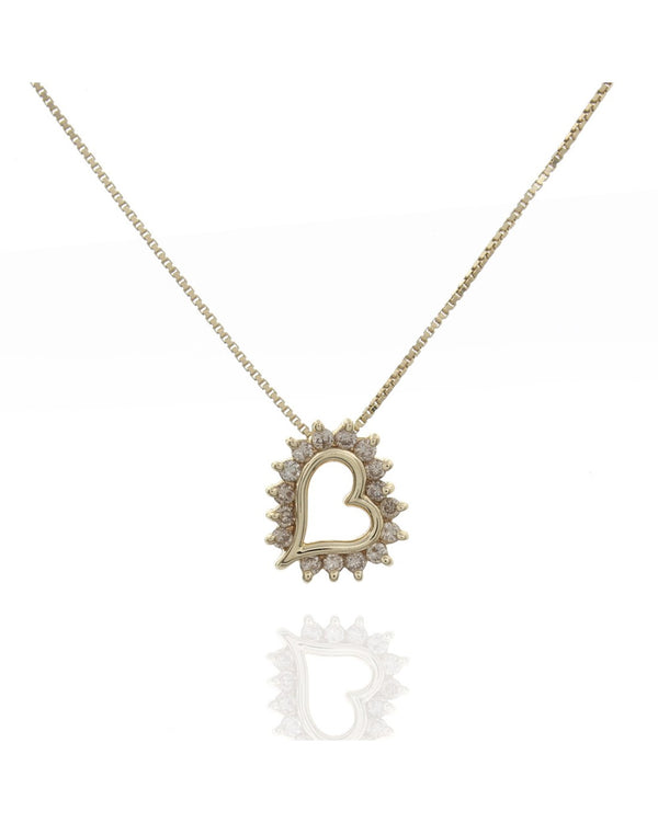 Diamond Miniature Open Heart Necklace