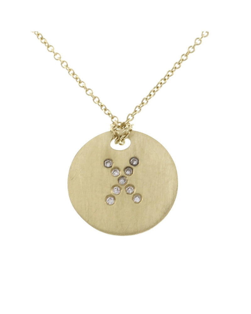 Diamond X Disc Necklace