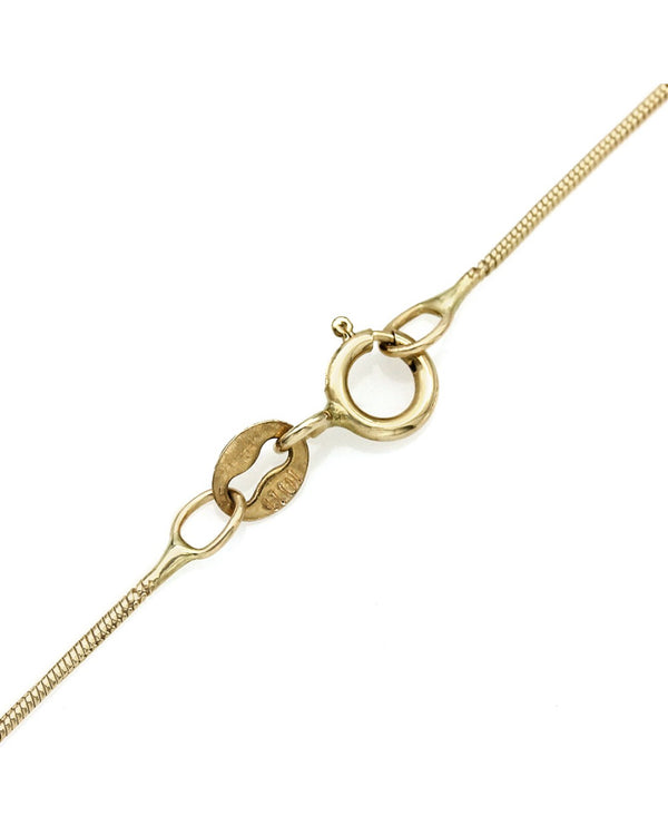 Ankh Pendant on Snake Chain Necklace in Yellow Gold