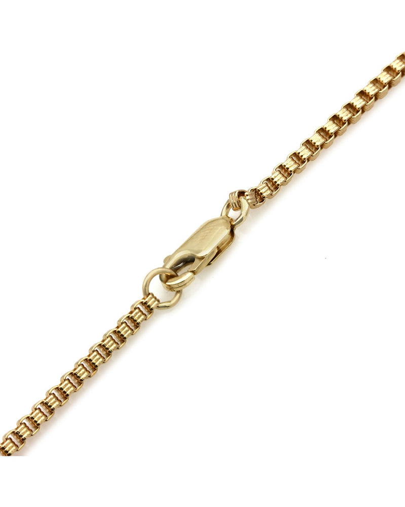 Fancy Box Link Necklace in Yellow Gold