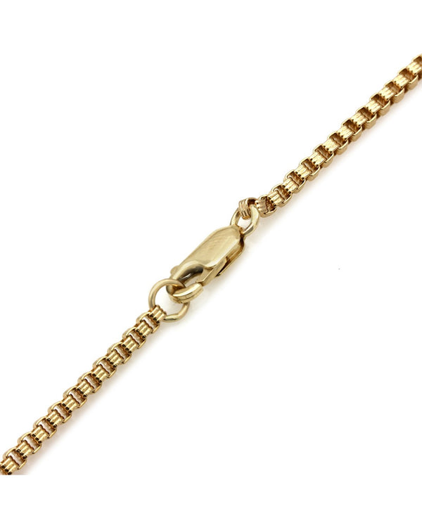 Fancy Box Link Necklace in Yellow Gold