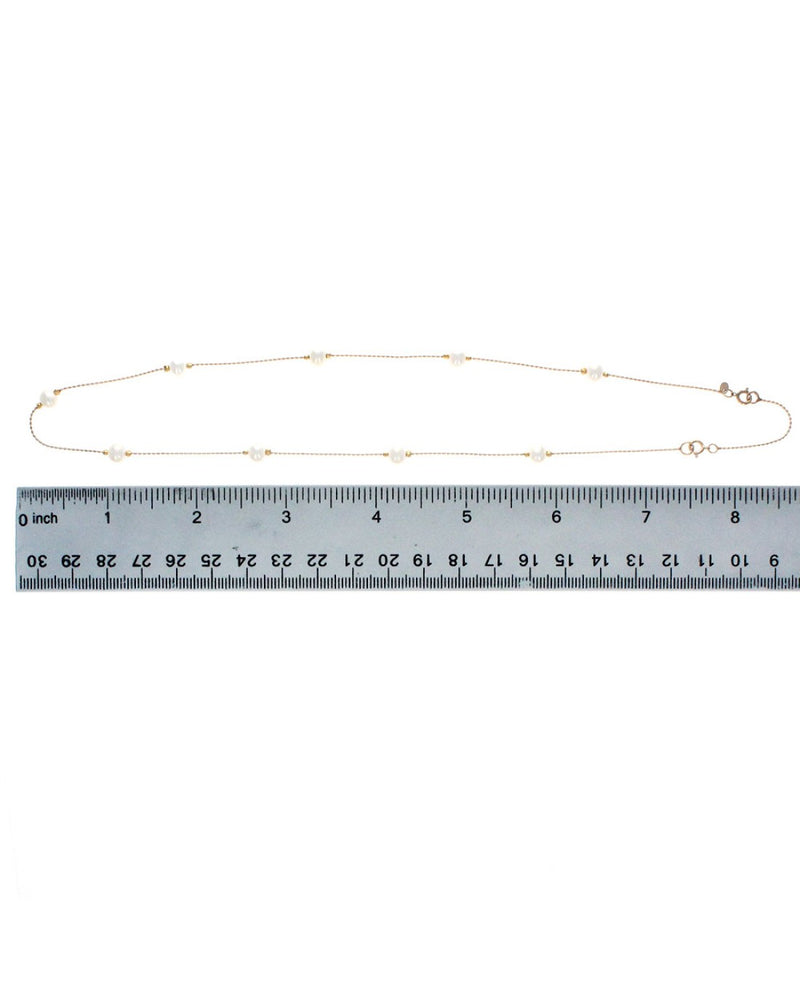 Alternating Bead and Pearl Bead Chain Necklace