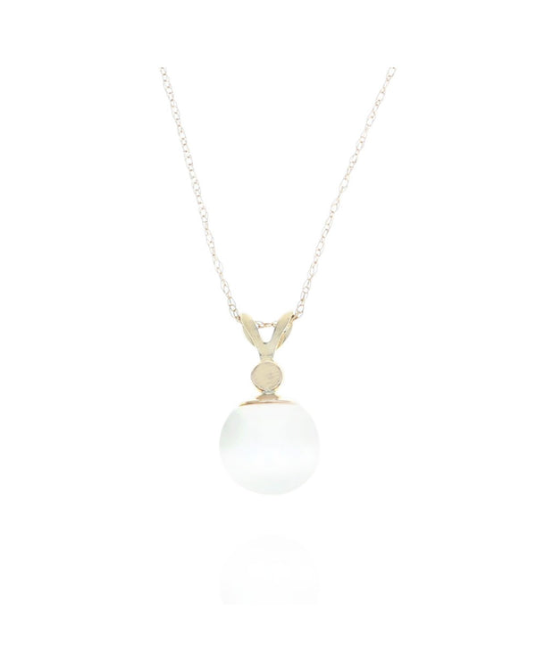 Cream Rose Pearl with Diamond Accent Drop Necklace