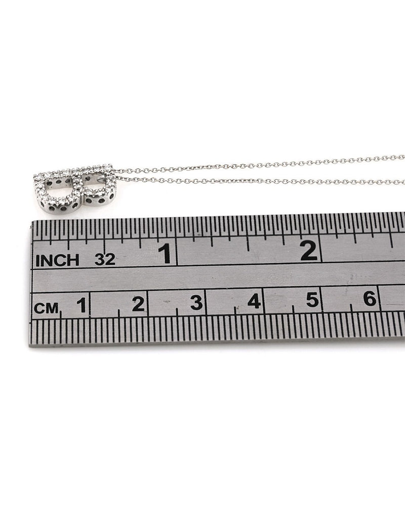 Diamond Inital B on Cable Chain Necklace