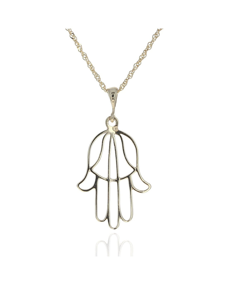 Hamsa Pendant on Lace Chain Necklace