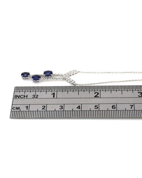 Sapphire and Diamond Drop Necklace