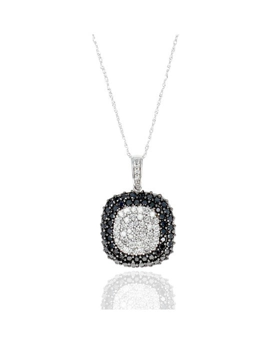 Black and White Diamond Pave Drop Necklace