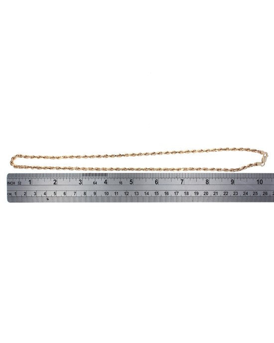 3.7mm Diamond Cut Rope Link Chain in 14K Yellow Gold