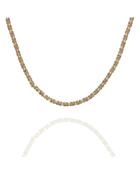 Flat Byzantine Chain Necklace in Gold