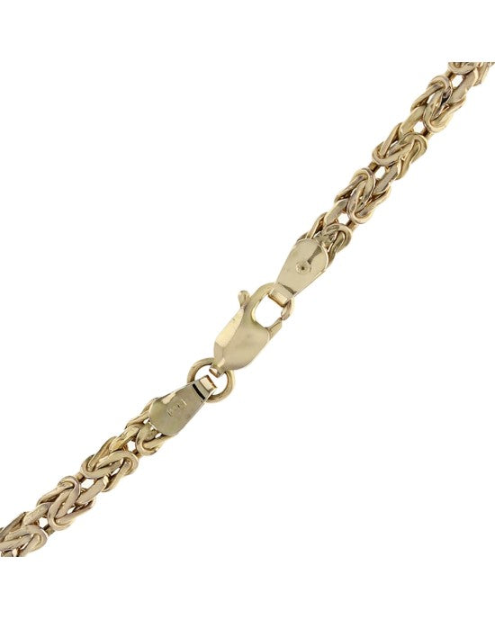 Flat Byzantine Chain Necklace in Gold