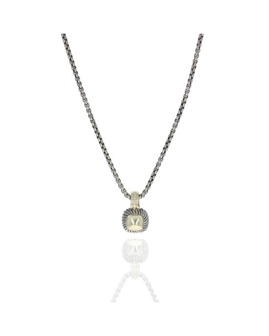 David Yurman Peteite Albion Necklace in Sterling Silver and 14K Yellow Gold