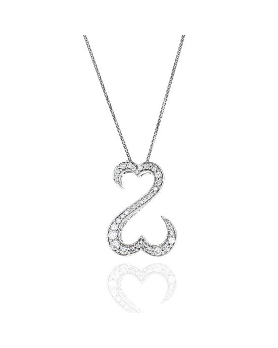 Jane Seymour Diamond Open Hearts Necklace