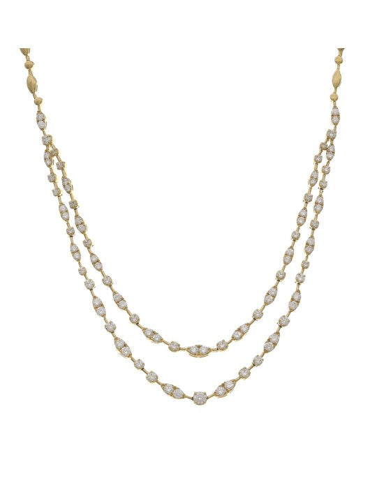 2 Row Diamond Drape Necklace