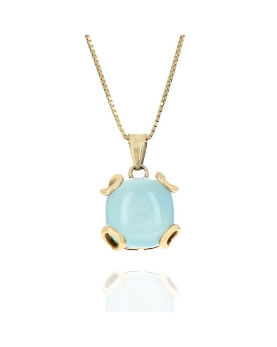 Blue Chalcedony Drop Necklace