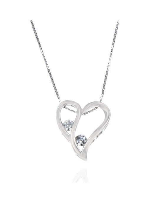 Open Heart with Diamond Accent Necklace