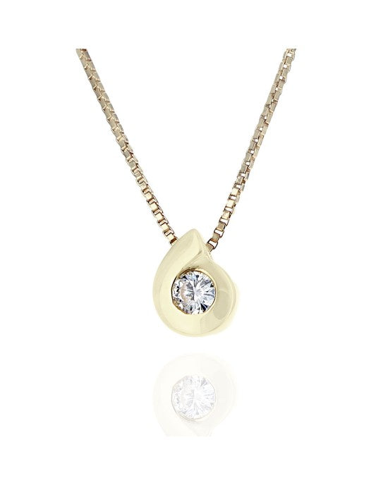 Pear Shaped Diamond Drop Necklace