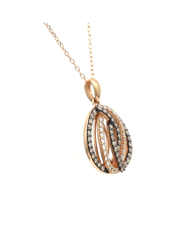 Le Vian Chocolate and White Diamond Drop Necklace