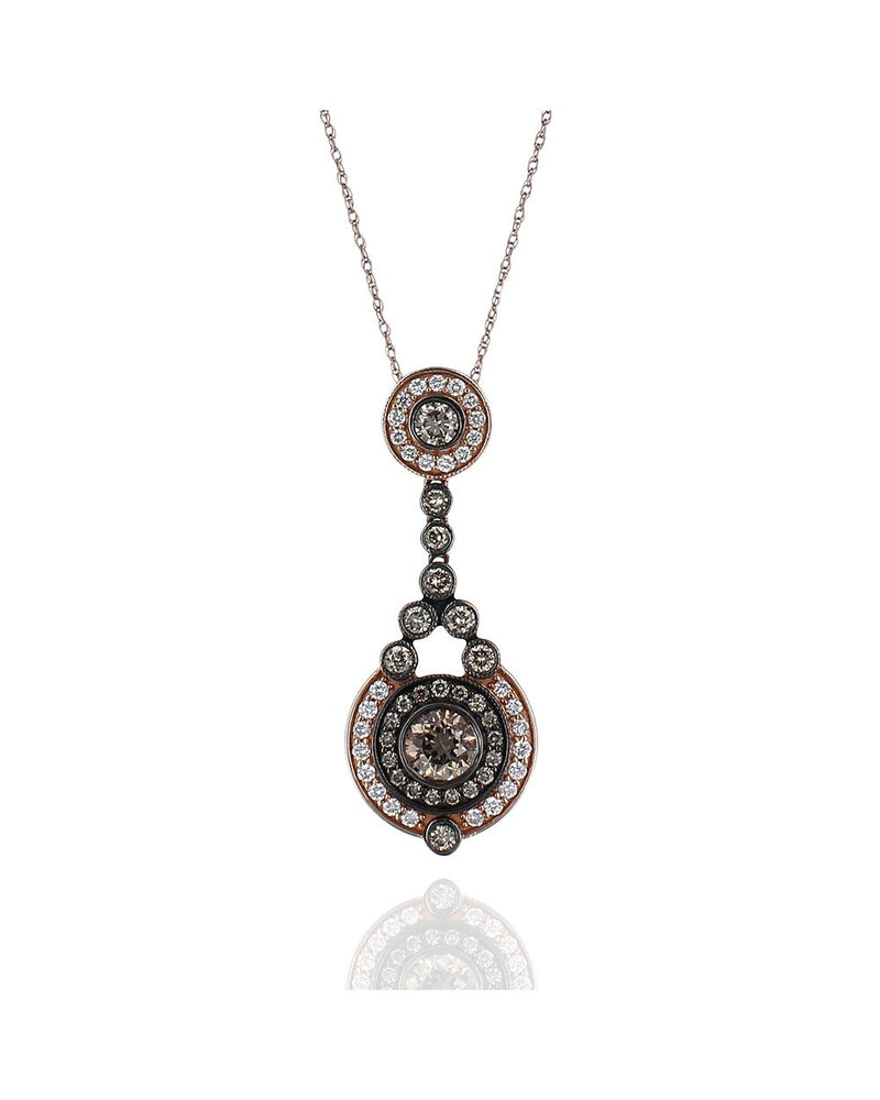 Le Vian Chocolate and White Diamond Drop Necklace