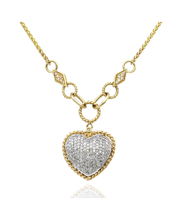 Diamond Pave Heart Necklace